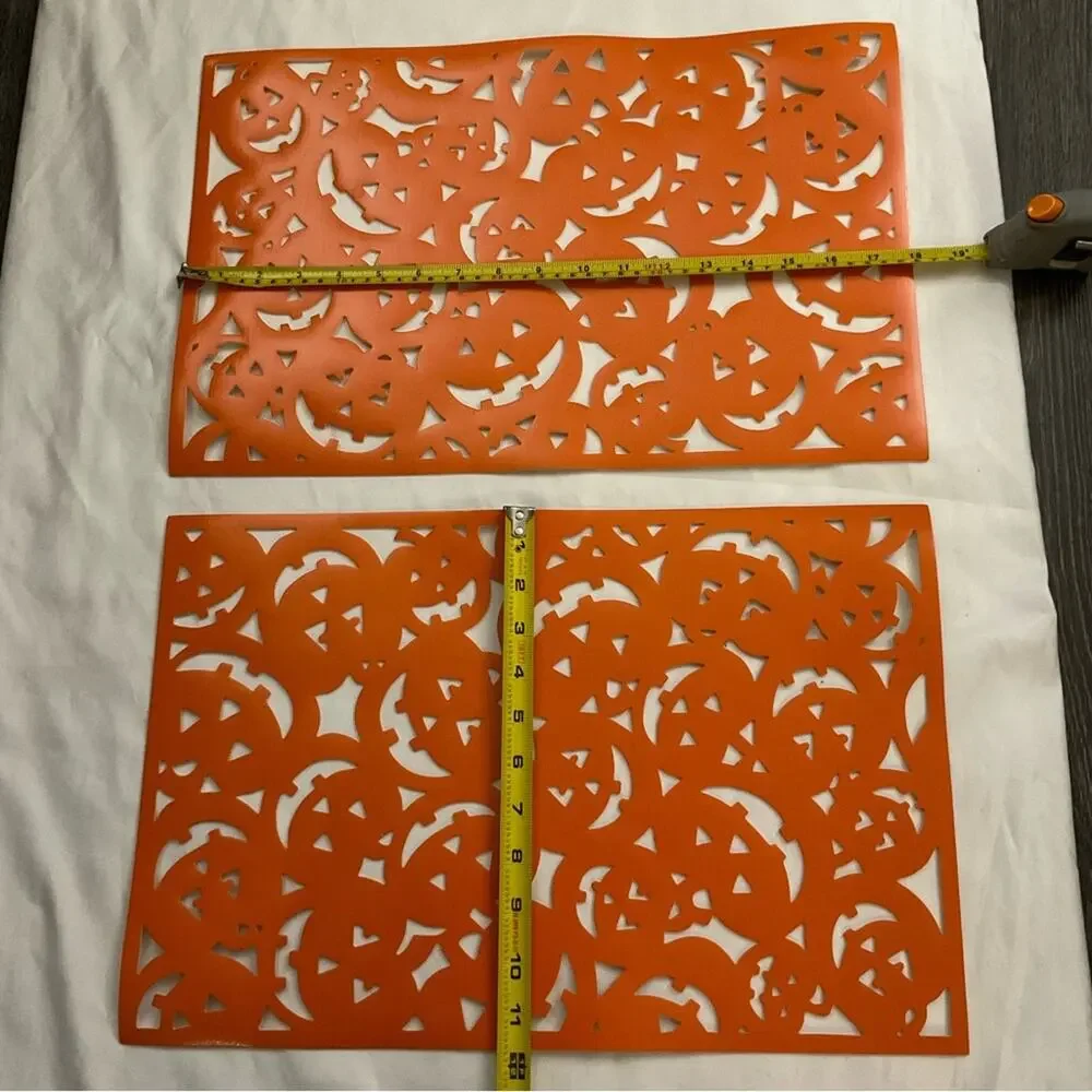 Two Halloween Jack o’ Lantern/ Pumpkin Placemats Fall Halloween Holiday Dining